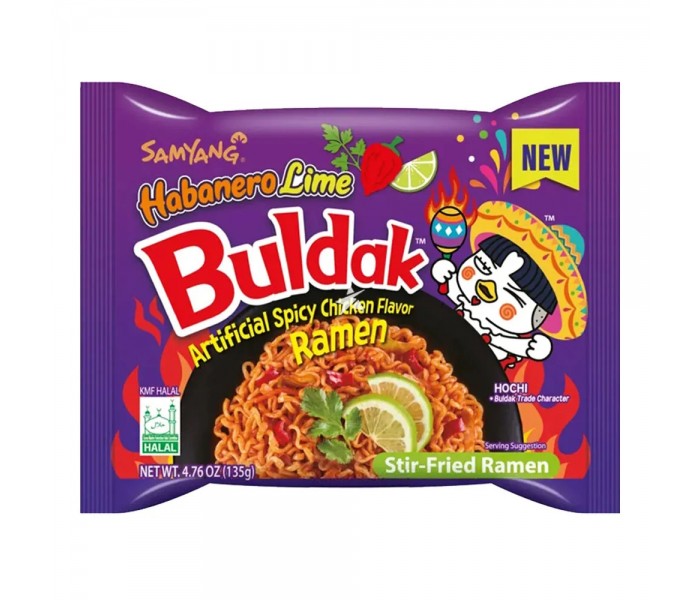 Лапша Buldak Hot Chicken Flavor Ramen Habanero Lime