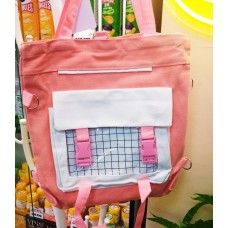 Сумка-рюкзак розовая школьная